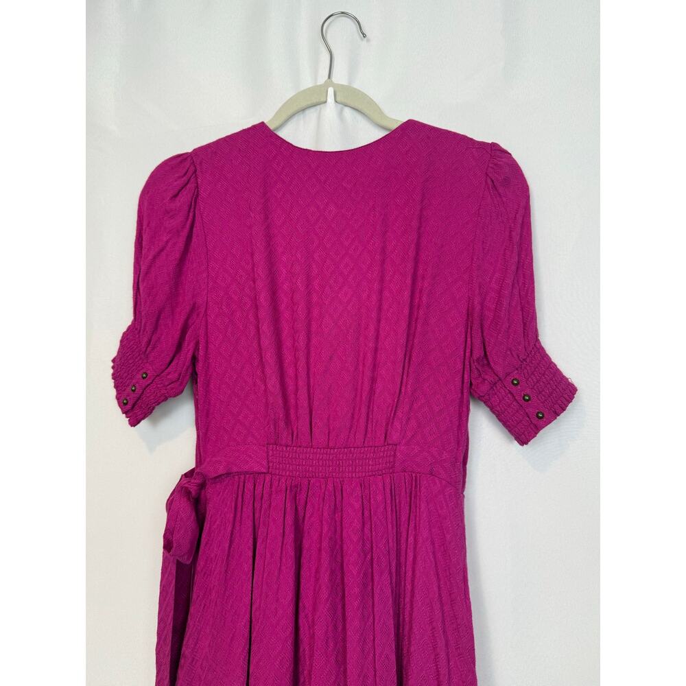 NWT Maeve Anthropologie Wrap Dress Sz 2 Raspberry - Picture 4 of 8